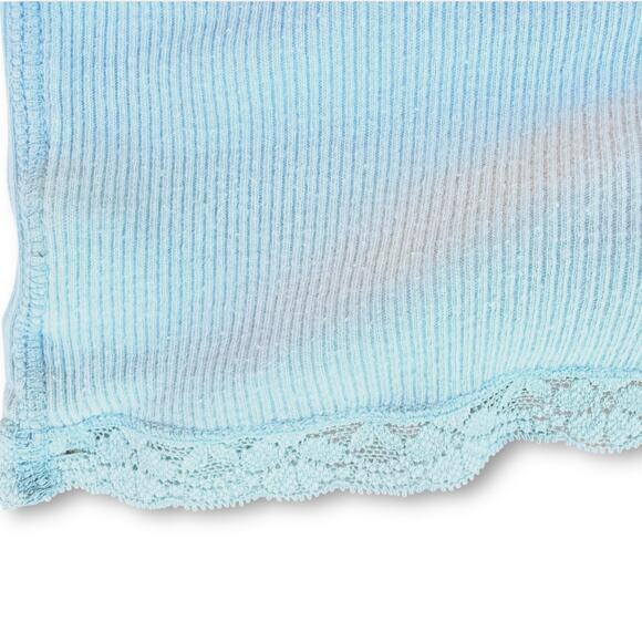 Y2K American Eagle Blue Rib Lace Long Fitted Tank Cami ASO ALT Elena Gilbert L - Picture 8 of 10